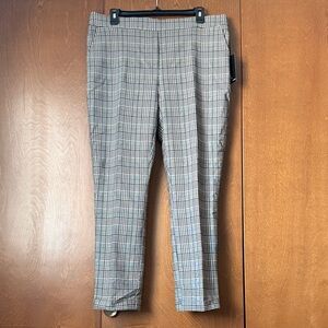 Jules & Leopold Pull On Slim Leg Ankle Length Plaid Cuffed Hem Pants. NWT Sz Lg